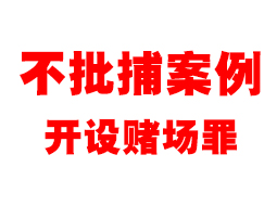 不批捕案例--马某开设赌场罪